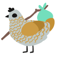 A silver and gold chicken with a lace pattern