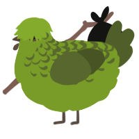 A chartreuse and olive chicken with a half-lace pattern