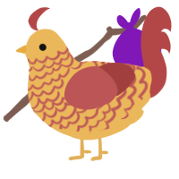A honey and red chicken with a lace pattern