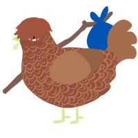 Chicken Nugget, a russet and brown chicken with a double-lace pattern