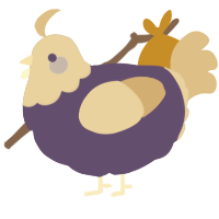 A overcast and beige chicken with a head pattern