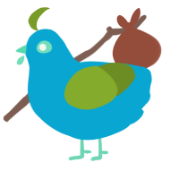 Atoll, a cerulean and chartreuse chicken