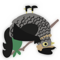 A grey and sable chicken with a lace pattern