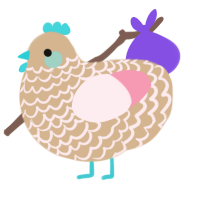 A beige and rose chicken with a lace pattern