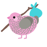 A pink and ash chicken with a lace pattern
