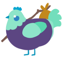 A overcast and mint chicken with a head pattern