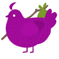 A plum chicken with a lace pattern
