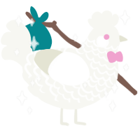 marshmallow, a white chicken with a lace pattern