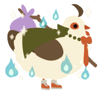 A cream and bark chicken