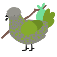 (unnamed), a ash and chartreuse chicken with a speckle pattern