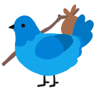 A sky and sapphire chicken with a head pattern