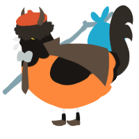 A sapphire and mist chicken with a head pattern