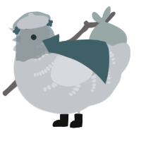 A silver chicken with a half-bar pattern