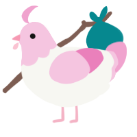 A white and pink chicken with a head pattern