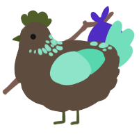 A bark and mint chicken with a neck-speckle pattern