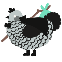 Xenograft, a silver and sable chicken with a lace pattern