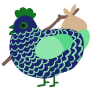 A navy and spring chicken with a lace pattern