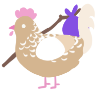 A beige and cream chicken with a half-lace pattern