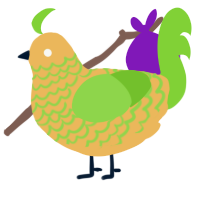 A honey and grass chicken with a lace pattern