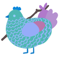 A mint and rose chicken with a lace pattern