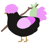 A sable and lavender chicken