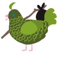 A olive and chartreuse chicken with a lace pattern