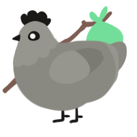 A ash chicken with a head pattern
