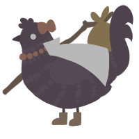 A overcast chicken with a bar pattern