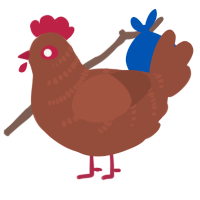 A russet chicken with a half-bar pattern