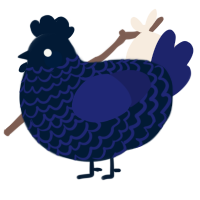 A tumblr and navy chicken with a lace pattern