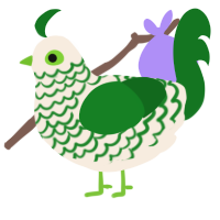 A cream and leaf chicken with a lace pattern