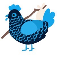 A tumblr and sky chicken with a lace pattern