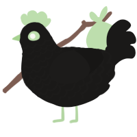 A sable chicken with a lace pattern