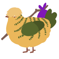 A honey and olive chicken with a half-bar pattern