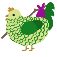A lemon and leaf chicken with a lace pattern