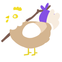 A beige and cream chicken with a head pattern