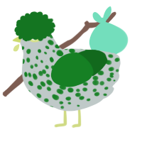 A silver and leaf chicken with a speckle pattern