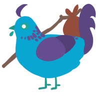 A cerulean and overcast chicken with a neck-speckle pattern