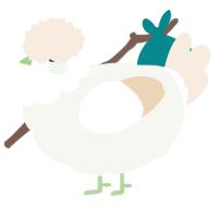 A white and cream chicken with a head pattern