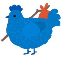 A sapphire chicken with a speckle pattern