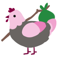 A grey and pink chicken with a head pattern