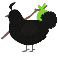 A black and sable chicken with a lace pattern