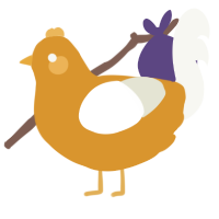 A orange and white chicken