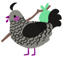 A ash and sable chicken with a lace pattern