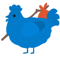 A sapphire chicken with a double-lace pattern