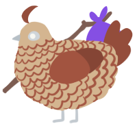 A beige and russet chicken with a lace pattern