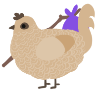A beige chicken with a double-lace pattern