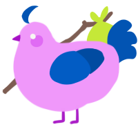 A lavender and ultramarine chicken