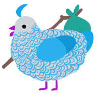 A mist and sky chicken with a double-lace pattern