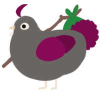 A grey and wine chicken